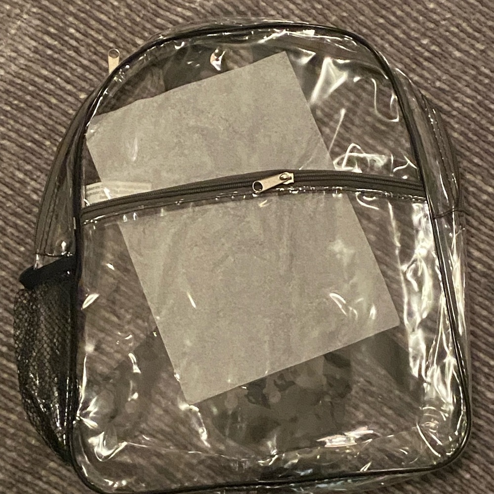 Black Transparent Backpack with Vinyl Material